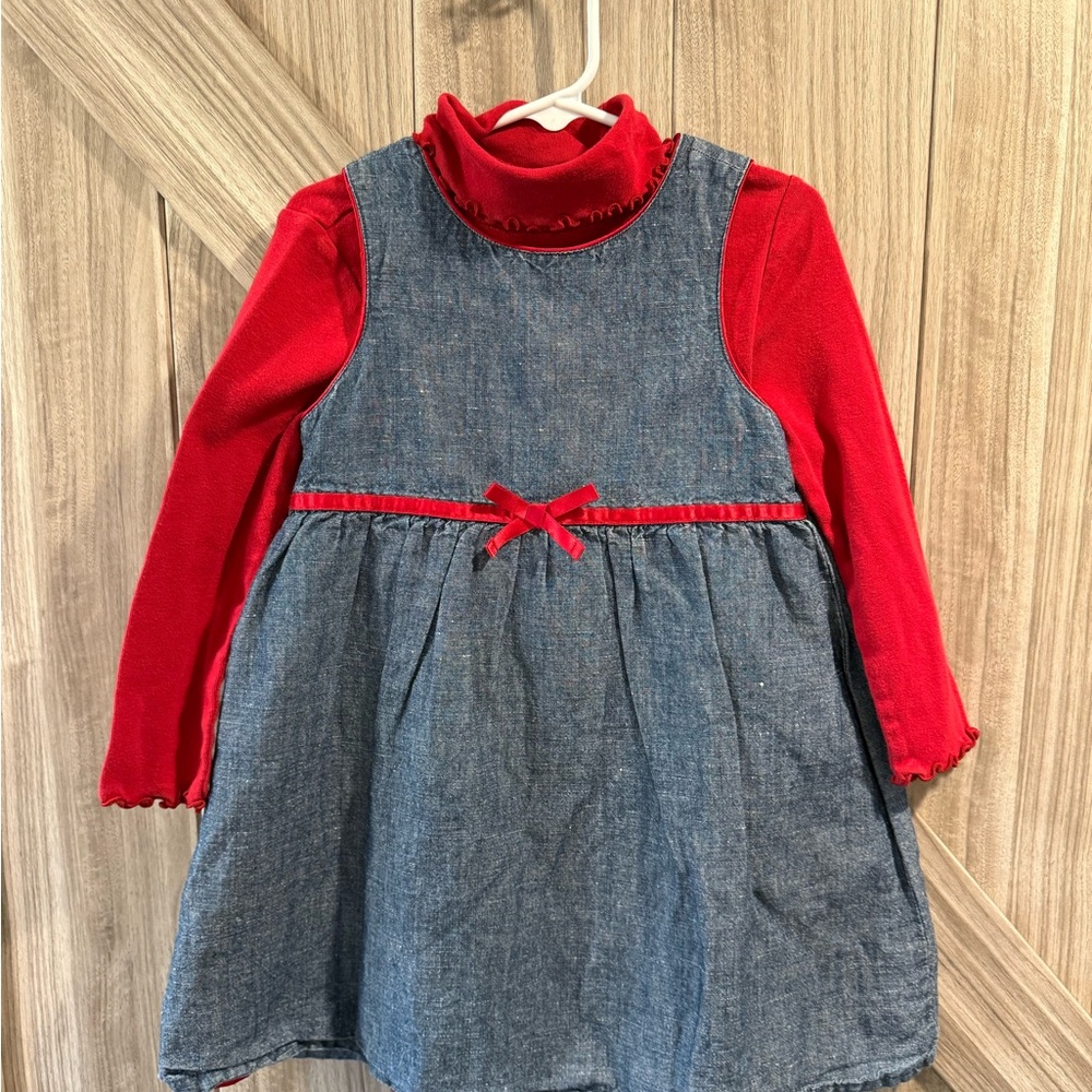 Vintage Old Navy dress with Children's Place Red shirt
